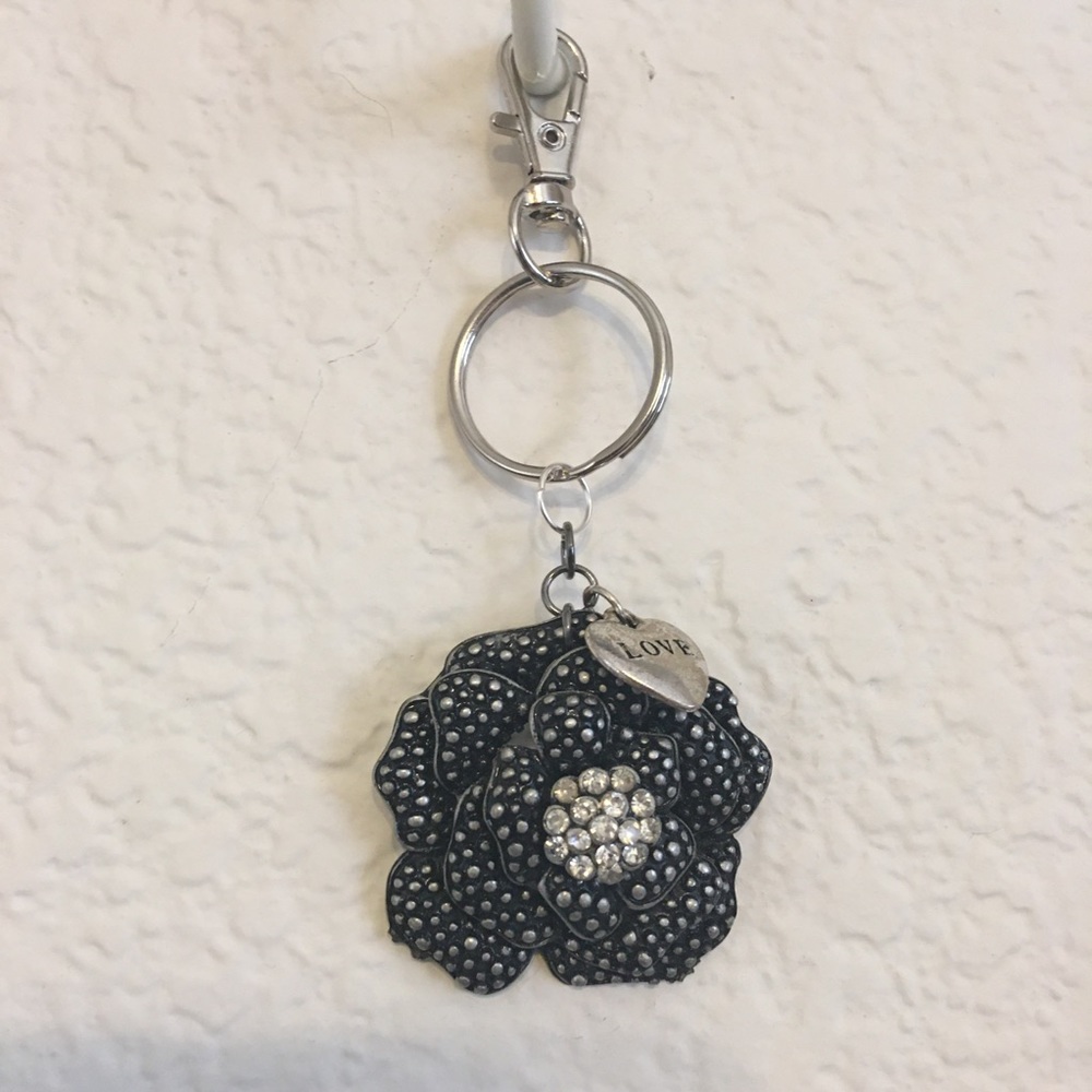 Vintage repurpose salvaged estate gem keychain